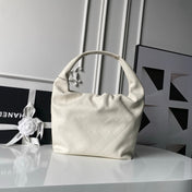 CHANEL 25S HOBO BAG 45 IN CREAM WHITE LAMBSKIN