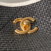 CHANEL 26S MAXI SHOPPING BAG 59 IN BLACK RAFFIA GOLD HARDWARE