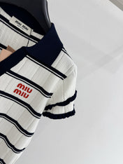 MIUMIU 26S SHORT-SLEEVED KNIT POLO SHIRT STYLE 1093