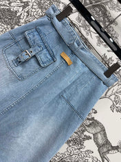 JEAN SKIRT DENIM JACQUARD DUSTY BLUE 266730
