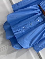 MIUMIU LONG SLEEVE SHIRT DRESS WITH COLLAR AND WAIST TIE 268852