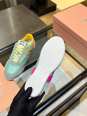 MIUMIU 26S SNEAKERS IN MULTICOLOR FABRIC AND SUEDE