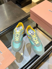 MIUMIU 26S SNEAKERS IN MULTICOLOR FABRIC AND SUEDE