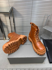 CHUNKY BOOTS IN TAN SMOOTH CALFSKIN