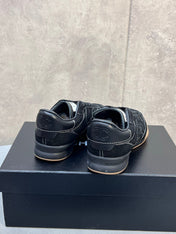 CHANEL 26S SNEAKERS IN BLACK SUEDE QUILTED CC LOGO