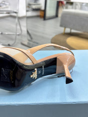 PRADA 25S TRIANGLE LOGO SLINGBACK PUMPS IN BEIGE MESH FABRIC