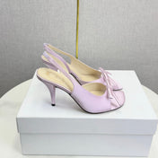 DIOR 26S HIGH-HEEL BACK-STRAP SHOES IN PALE DUSTY PINK SATIN