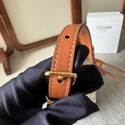 CLARA BAG 24 IN WHITE TRIOMPHE CANVAS AND BROWN CALFSKIN TRIM