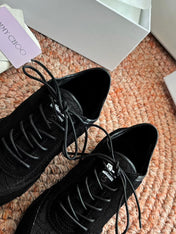 JIMMY CHOO 26S SNEAKERS IN BLACK MESH AND SUEDE