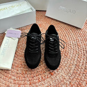 JIMMY CHOO 26S SNEAKERS IN BLACK MESH AND SUEDE
