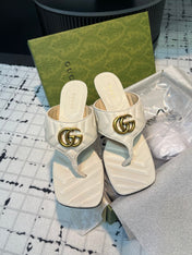 GG THONG SANDALS 55 WHITE CALKSKIN