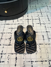 GG THONG SANDALS 55 BLACK CALKSKIN