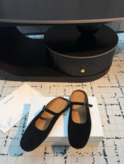 THE ROW 26S MARY JANE MULES 20MM IN BLACK SUEDE