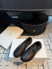 THE ROW 26S LOAFERS IN DARK BROWN CALFSKIN