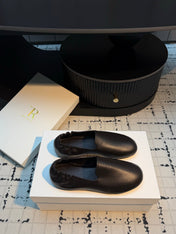 THE ROW 26S LOAFERS IN DARK BROWN CALFSKIN