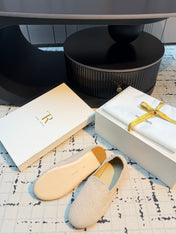 THE ROW 26S LOAFERS IN LIGHT BEIGE CANVAS