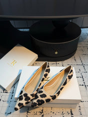 THE ROW 26S POINTED TOE HIGH HEELS 35MM IN WHITE SPOTTED CALF HAIR