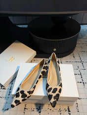 THE ROW 26S POINTED TOE HIGH HEELS 35MM IN WHITE SPOTTED CALF HAIR