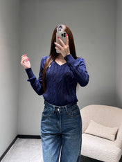 RALPH LAUREN KNITTED V-NECK SWEATER403