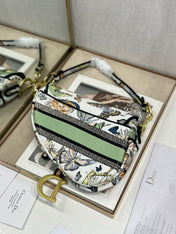 DIOR 26S SADDLE BAG 25 IN MUTICOLOR WOVEN FABRIC STYLE 3