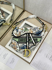 DIOR 26S SADDLE BAG 25 IN MUTICOLOR WOVEN FABRIC STYLE 3