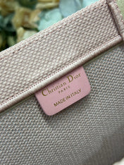 DIOR 26S LARGE BOOK TOTE 42 IN LIGHT PINK WOVEN FABRIC
