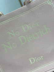 DIOR 26S LARGE BOOK TOTE 42 IN LIGHT PINK WOVEN FABRIC