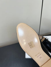 CELINE 26S MINIMAL LACE-UP SHOES IN BLACK CALFSKIN
