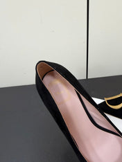DIOR 26S POINTED-TOE HIGH HEELS 70MM IN BLACK SUEDE GOLD HARDWARE