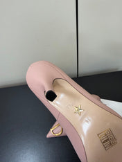 DIOR 26S POINTED-TOE HIGH HEELS 70MM IN PINK CALFSKIN GOLD HARDWARE