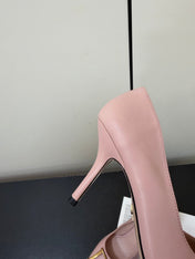 DIOR 26S POINTED-TOE HIGH HEELS 70MM IN PINK CALFSKIN GOLD HARDWARE