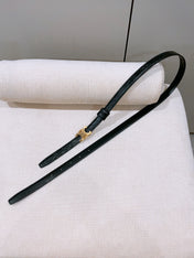 CELINE 26S BELT 18 MM IN BLACK CALFSKIN 656085