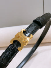 CELINE 26S BELT 18 MM IN BLACK CALFSKIN 656085