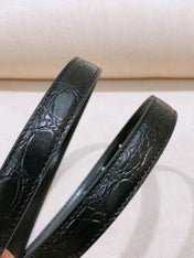 CELINE 26S BELT 18 MM IN BLACK CALFSKIN 656085