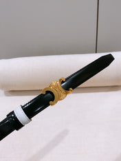 CELINE 26S REVERSIBLE BELT 18 MM IN WHITE AND BLACK CALFSKIN 656087