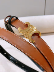 CELINE 26S REVERSIBLE BELT 18 MM IN BLACK AND BROWN CALFSKIN 656089