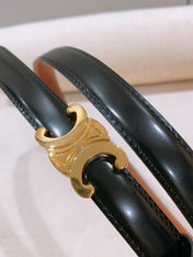 CELINE 26S REVERSIBLE BELT 18 MM IN BLACK AND BROWN CALFSKIN 656090