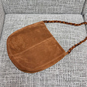 CHANEL 26S LARGE HOBO BAG 33 IN COGNAC BROWN SUEDE TORTOISE RESIN CHAIN