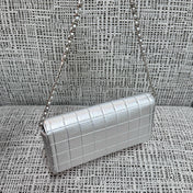CHANEL 26S FLAP BAG 26 IN SILVER CALFSKIN SILVER HARDWARE