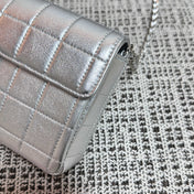 CHANEL 26S FLAP BAG 26 IN SILVER CALFSKIN SILVER HARDWARE