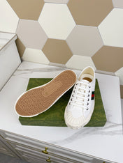 GG JULIO SNEAKER WITH WEB WHITE CANVAS