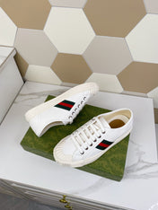 GG JULIO SNEAKER WITH WEB WHITE CANVAS