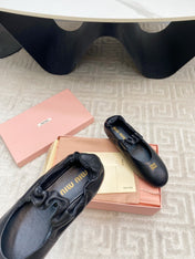 MARY JANE FLATS IN BLACK SMOOTH LAMBSKIN