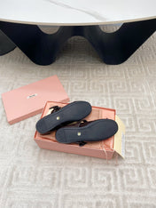 BOW MARY JANE FLAT IN ESPRESSO NAPLAK LAMBSKIN