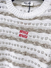 MIUMIU 26S SHORT-SLEEVED SWEATER STYLE 1045