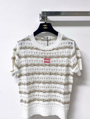 MIUMIU 26S SHORT-SLEEVED SWEATER STYLE 1045