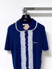 MIUMIU 26S SHORT-SLEEVED KNIT POLO SHIRT STYLE 1053