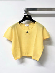 CHANEL 26S CROPPED SHORT-SLEEVED KNIT TOP STYLE 1224