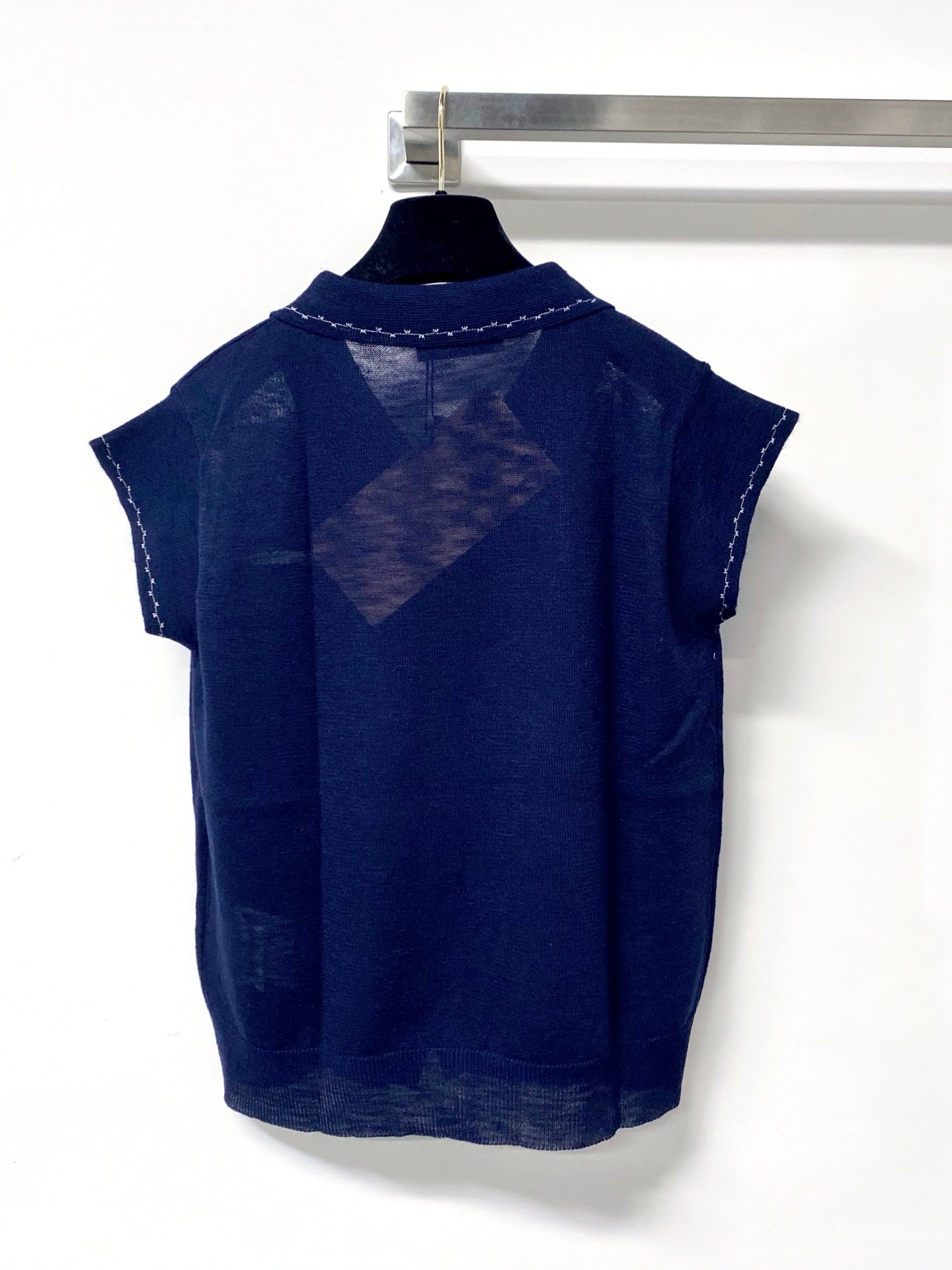 MIUMIU 26S SLEEVELESS KNIT POLO TOP 1168