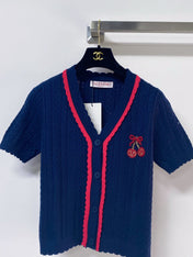 VALENTINO 26S SHORT-SLEEVE KNIT CARDIGAN 471